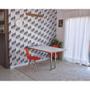 Imagem de Conjunto de Mesa Dobrável Retrátil 1,40 Branco/Noronha Inox + 2 Cadeiras Eiffel - Vermelho