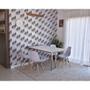 Imagem de Conjunto de Mesa Dobrável Retrátil 1,40 Branco/Noronha Inox + 4 Cadeiras Eiffel - Branca