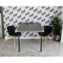 Imagem de Conjunto de Mesa Dobrável Retrátil 1,40 Preto/Noronha + 2 Cadeiras Eiffel Slim - Preto