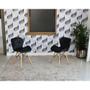 Imagem de Conjunto de Mesa Dobrável Retrátil 1,40 Preto/Noronha + 2 Cadeiras Eiffel Slim - Preto