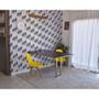 Imagem de Conjunto de Mesa Dobrável Retrátil 1,40 Preto/Noronha Inox + 2 Cadeiras Eiffel - Amarela