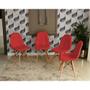 Imagem de Conjunto de Mesa Dobrável Retrátil 1,40 Volpi Inox + 4 Cadeiras Botonê - Vermelha