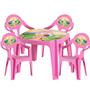 Imagem de Conjunto de Mesa e 4 Cadeiras Infantil Estampada Colorida