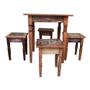Imagem de Conjunto de Mesa e Bancos Madeira de Demolição com Ladrilho