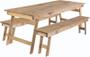 Imagem de Conjunto de mesa e bancos naturalle com tingimento rustico tramontina