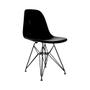 Imagem de Conjunto de Mesa Eames Clips de Ferro Preto Tampo Amêndoa 135x75  6 Cadeiras Preta Assento Preto