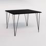 Imagem de Conjunto de Mesa Eames Clips de Ferro Preto Tampo Preto 120x75 4 Cadeiras Ferro Preta Assento Amarel