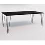 Imagem de Conjunto de Mesa Eames Clips de Ferro Preto Tampo Preto 135x75  6 Cadeiras Ferro Preta Assento Preto