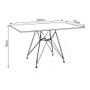 Imagem de Conjunto De Mesa Eames Eiffel De Ferro Preto Tampo Amêndoa 120x75 4 Cadeiras Ferro Preta Assento Branco