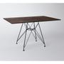 Imagem de Conjunto de Mesa Eames Eiffel de Ferro Preto Tampo Amêndoa 120x75 4 Cadeiras Ferro Preta Assento Pre