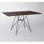 Imagem de Conjunto De Mesa Eames Eiffel De Ferro Preto Tampo Amêndoa 120x75 4 Cadeiras Ferro Preta Assento Preto