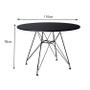 Imagem de Conjunto De Mesa Eames Eiffel Redonda De Ferro Preto 110cm Tampo De Madeira Preto Com 4 Cadeiras Pretas