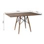 Imagem de Conjunto De Mesa Eames Eiffel Retangular 120x75 Tampo De Madeira Amêndoa Com 4 Cadeiras Pretas