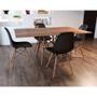 Imagem de Conjunto De Mesa Eames Eiffel Retangular 120x75 Tampo De Madeira Amêndoa Com 4 Cadeiras Pretas