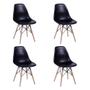 Imagem de Conjunto De Mesa Eames Eiffel Retangular 120x75 Tampo De Madeira Amêndoa Com 4 Cadeiras Pretas