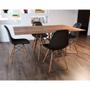 Imagem de Conjunto De Mesa Eames Eiffel Retangular 120x75 Tampo De Madeira Amêndoa Com 4 Cadeiras Pretas