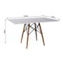 Imagem de Conjunto De Mesa Eames Eiffel Retangular 120x75 Tampo De Madeira Branco Com 4 Cadeiras Pretas