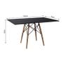 Imagem de Conjunto De Mesa Eames Eiffel Retangular 120x75 Tampo De Madeira Preto Com 4 Cadeiras Brancas