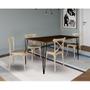 Imagem de Conjunto de Mesa Elen Retangular Tampo de Madeira 140x80cm Amêndoa com 4 Cadeiras Katrina Off White 