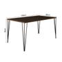 Imagem de Conjunto de Mesa Elen Retangular Tampo de Madeira 140x80cm Amêndoa com 4 Cadeiras Katrina Vermelha A