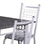 Imagem de Conjunto de Mesa Gênova com 4 Cadeiras Lisboa Branco Liso E Preto Listrado