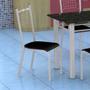 Imagem de Conjunto de Mesa Granada com 6 Cadeiras Lisboa Branco e Preto Liso