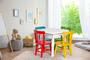 Imagem de Conjunto De Mesa Infantil 60x60 Com 4 Cadeiras Colorido I - JM Móveis