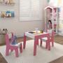 Imagem de Conjunto de Mesa Infantil com 2 Cadeiras Diana - Branco / Rosa