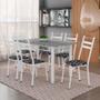 Imagem de Conjunto De Mesa Itália Com 6 Cadeiras 1,40m Artefamol Granito / Branco