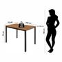 Imagem de Conjunto de mesa jogo sala jantar ciplafe jade flex 4 cadeiras tubo preto fosco tampo madeira bp amendoa 1,10m x 0,72m com assento estofado