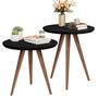 Imagem de Conjunto De Mesa Lateral E Apoio Star Tripé Pés Palito Retrô - JM3