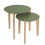 Imagem de Conjunto de Mesa Lateral Florida 50cm e 60cm Lukaliam Verde Floresta/Freijo