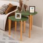 Imagem de Conjunto de Mesa Lateral Florida 50cm e 60cm Lukaliam Verde Floresta/Freijo