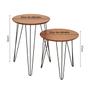 Imagem de Conjunto de Mesa Lateral Industrial Madeira com Base Ferro