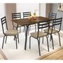 Imagem de Conjunto De Mesa Lotus 136cm Preta Com 06 Cadeiras 118 Rattan