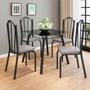 Imagem de Conjunto De Mesa Lotus 75cm Com 4 Cadeiras 121 Preto Assento Platina Artefamol