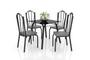 Imagem de Conjunto De Mesa Lotus 75cm Com 4 Cadeiras 121 Preto Assento Platina Artefamol
