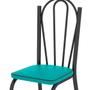 Imagem de Conjunto De Mesa Lotus 75cm Preto Com 4 Cadeiras 121 Azul Turquesa Artefamol