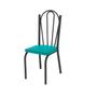 Imagem de Conjunto De Mesa Lotus 75cm Preto Com 4 Cadeiras 121 Azul Turquesa Artefamol