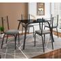 Imagem de Conjunto de Mesa Lotus Vidro SF Preto De 1,07 m Com 4 Cadeiras 119 Platina Artefamol