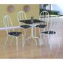 Imagem de Conjunto de Mesa Malaga com 4 Cadeiras Alicante Branco e Preto Floral