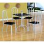 Imagem de Conjunto de Mesa Malaga com 4 Cadeiras Madri Branco e Preto Liso