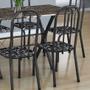 Imagem de Conjunto de Mesa Miame com 6 Cadeiras Madri Preto Prata e Preto Floral