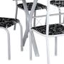 Imagem de Conjunto de Mesa Miami Com 6 Cadeiras Lisboa Branco Liso E Preto Floral