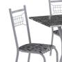 Imagem de Conjunto de Mesa Miami Com 6 Cadeiras Lisboa Branco Prata E Branco Floral