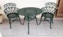 Imagem de Conjunto de Mesa Para Jardim Viena com 2 Poltronas e Mesa Alta Verde Fosco em Alumínio Fundido Unifer Móveis
