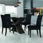 Imagem de Conjunto De Mesa Para Sala de Jantar Preto Dubai 1,35m MDF com 4 Cadeiras Castanho / Preto