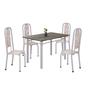 Imagem de Conjunto de Mesa Retangular 120x75cm Tampo Ardósia Indiano 4 Cadeiras Lavínea