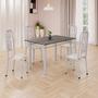 Imagem de Conjunto de Mesa Retangular 120x75cm Tampo Ardósia Indiano 4 Cadeiras Lavínea