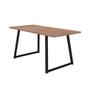 Imagem de Conjunto de Mesa Retangular com Tampo de MDP Marrom Claro Atlanta e 6 Cadeiras Tróia Revestimento Sintético Marsala e Preto